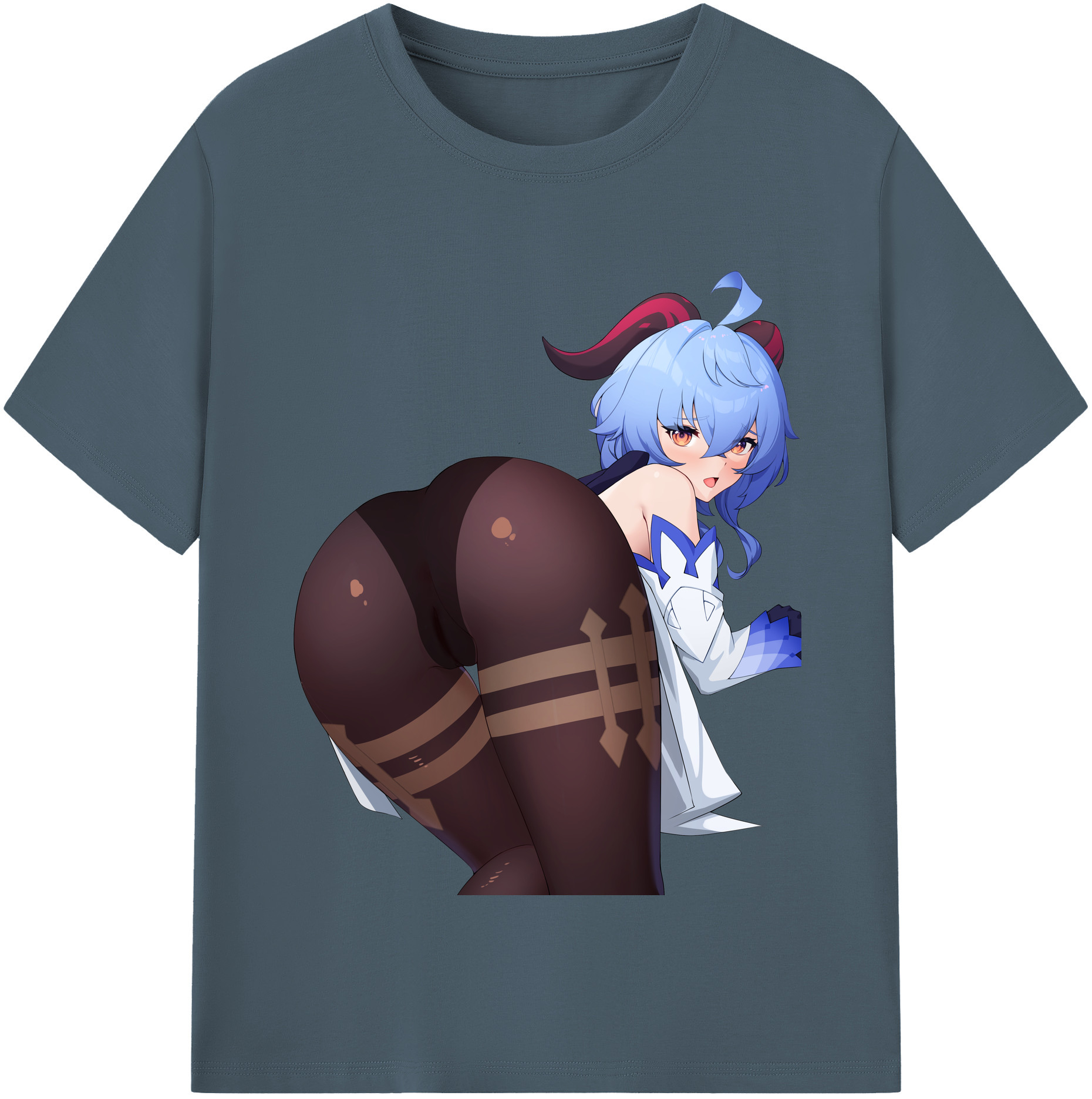 げんし神 甘雨 かんう genshin Ganyu 綿100％半袖Tシャツ（フロントプリント）